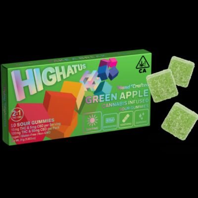 Highatus Green Apple Sour Gummies 100mg